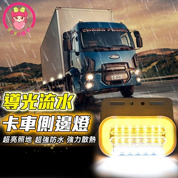 卡車側邊燈 導光流水側邊燈 超亮邊燈 照地燈 防水 方向燈 車側燈 照輪燈 照地側燈 貨車燈