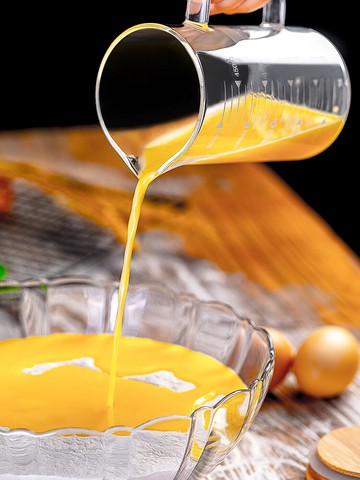 家用玻璃量杯帶刻度玻璃杯耐高溫燒杯大容量毫升計量杯奶茶店烘焙