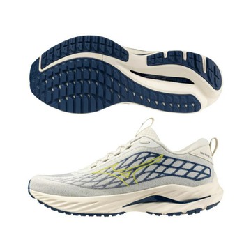 Mizuno Inspire Ssw [J1GC241354] 男 慢跑鞋 運動 支撐型 避震 穩定 輕量 米灰 深藍