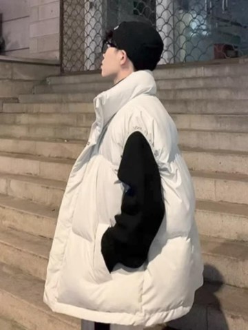韓國 保暖 米其林 麵包 蓬鬆 立領 雙拉鍊 舖棉 素面 羽絨 鋪棉 背心 羽絨外套 羽絨背心 羽絨外套女 Y1125