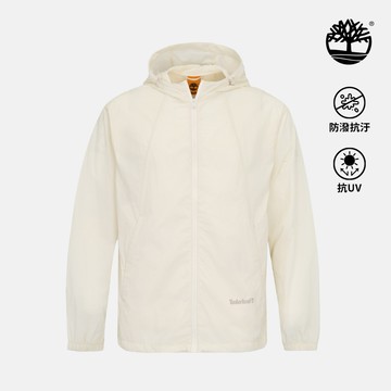 Timberland 中性白色防潑水可收納防曬外套|0YHFGCM9