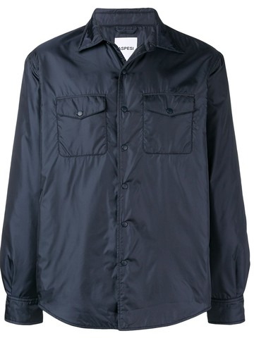 ASPESI - shirt style wind-breaker jacket - men - Polyamide/Polyester - M - Blue