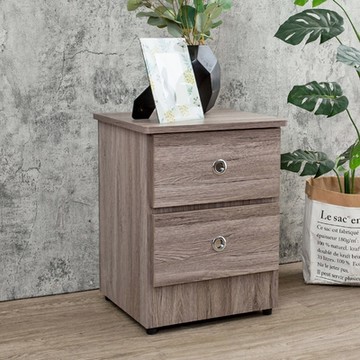 Boden-米恩1.4尺床頭櫃/二抽收納櫃/置物櫃(古橡色-七色可選)-43x40x56cm