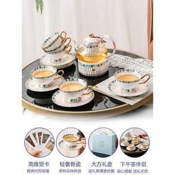 高檔精致骨瓷水果花茶壺英式下午茶茶具歐式輕奢風花茶具套裝家用