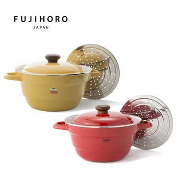 【FUJIHORO 富士琺瑯】雙耳附蒸盤琺瑯萬用鍋27cm/5.4L
