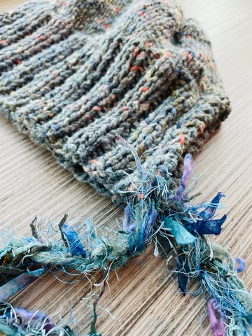 革物製織_手染美麗諾羊毛棉帽帶款毛帽_帽帶為手染日紗