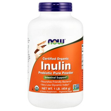 NOW Foods, 有機認可菊粉，純益生菌粉，1 磅（454 克）
