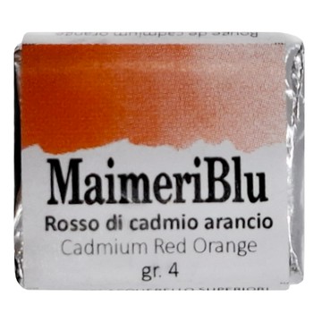 MAIMERI 美利藍塊狀水彩 S4 #224 CADMIUM RED ORANGE 鉻橘紅  (S4)#224 CADMIUM RED ORANGE/鉻橘紅  1個