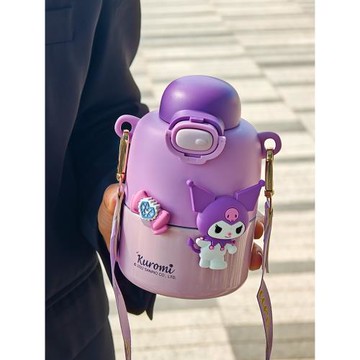 可可三麗鷗兒童保溫杯小學生316不銹鋼吸管杯可愛庫洛米大肚水杯