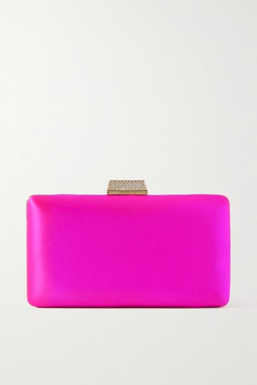 Jimmy Choo - Clemmie Crystal-embellished Satin Clutch - Pink - one size