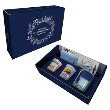 Yankee Candle 香氛蠟燭禮物組 蠟燭 49 克 2 入 + 玻璃燭杯 1 入 + 蠟燭點火器 1 入  顏色隨機