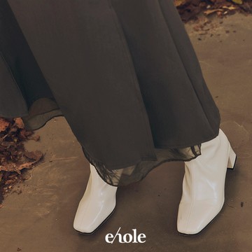 雙側開衩內接紗西裝長裙-咖