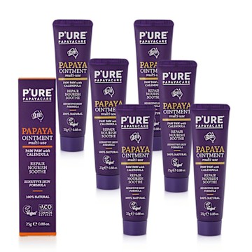 【澳洲 Pure Papayacare】木瓜軟膏含金盞花 (6入組 25g/條)