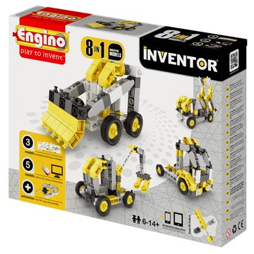 Engino 安捷積木 發明者系列 工程車8模組 0834  黃色  1個