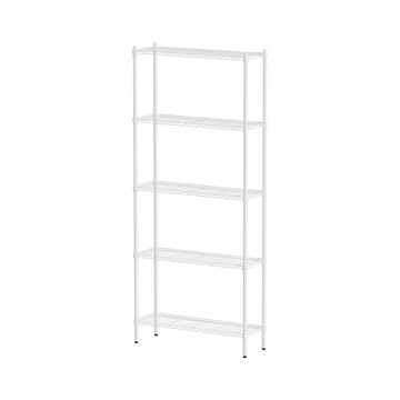 【dayneeds】輕型 90x30x210公分五層烤漆波浪架白色