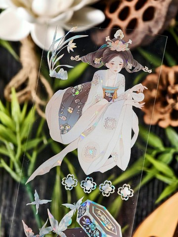 國瓷螺鈿 東方美人舞 PET 紙膠帶 貝殼光 10米卷 巨畫幅