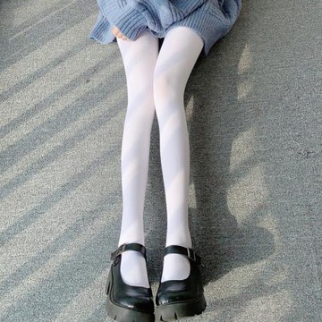 Lolita白絲襪純欲日系少女奶系秋款可鹽可甜軟妹襪子打底襪連褲襪