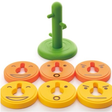 【Weplay】淘氣仙人掌 兩種顏色的圓盤，各有三種表情，可進行顏色或表情配對遊戲 台灣無毒材質積木