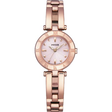 CITIZEN Wicca 廣告款 台灣限定款 太陽能女錶 開學新裝備-玫瑰金x粉/24mm(KP2-621-93)