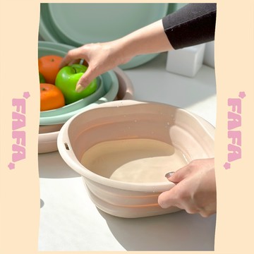 隔日到貨｜加厚可摺疊洗菜盆 洗衣盆 洗腳盆 掛式洗臉盆 廚房收納盤 限量現貨｜FAFA 發發家居 台灣