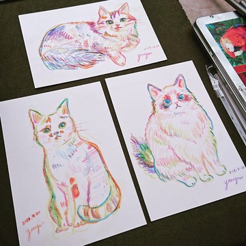 寵物色鉛筆似顏繪