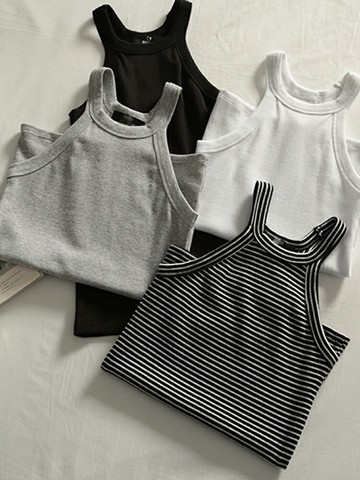 夏季女裝外穿運動法式小背心無袖掛脖吊帶打底衫甜辣上衣內搭ins