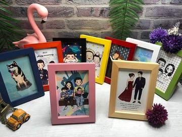 手繪Q版【桌上相框】 似顏繪 訂製禮物 相框擺飾 加贈手繪明信片