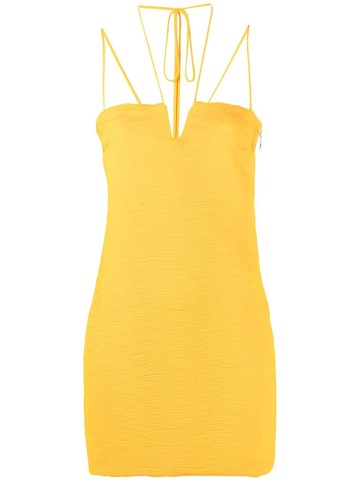 Patrizia Pepe - fitted mini dres - women - Polyester/Polyester - 44 - Orange