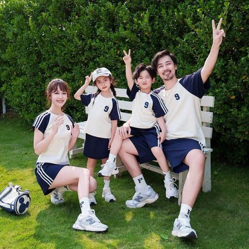 狂銷熱賣🔥海邊度假親子裝夏裝一家三口四口母子母女裝學院風裙子班服園服OL6G