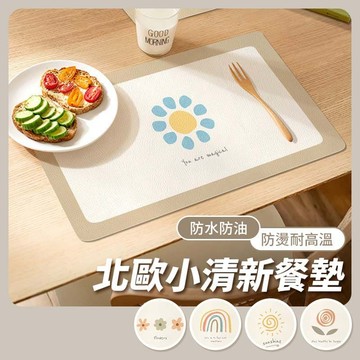 【可隔日到貨】北歐小清新餐墊 北歐風 可愛餐墊 皮革餐墊 止滑墊 桌墊 隔熱墊 隔熱 防燙 防水 防油 皮革 滑鼠墊