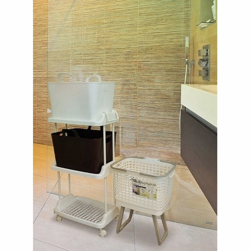 ランドリーバスケット３段 アミーゴ２個 腰らくｍ１個付 ソフトバスケット 洗濯かご 脱衣かご 脱衣所 おしゃれ ランドリーラック バスケットワゴン カラー 通販 Lineポイント最大0 5 Get Lineショッピング