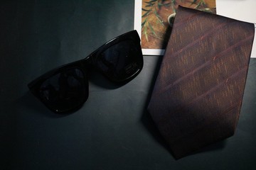 咖啡色斜條紋領帶真絲窄版時尚necktie