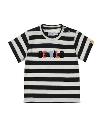 深藍白條紋短袖上衣62cm