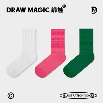 3D立體凸凸襪子女秋冬毛巾中筒襪網紅款冬季加厚運動毛圈長襪棉潮