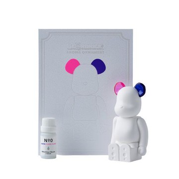 Ballon 日本BE@RBRICK庫博力克香氛熊彩色耳朵雙色版(深藍粉)