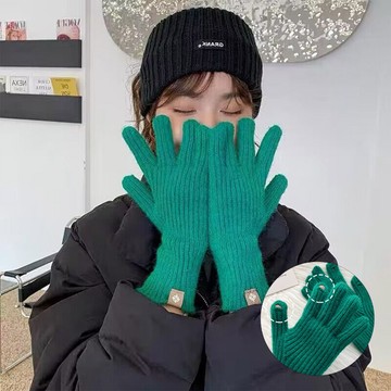 【Hermosa】 素面針織手套 五指手套 保暖防寒 可觸控手套 秋冬保暖單品 手套 針織手套 保暖手套 觸控手套