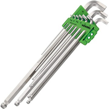 【Suey】日本VESSEL 8209BP-L 短軸 六角 球頭 9件組 L形扳手