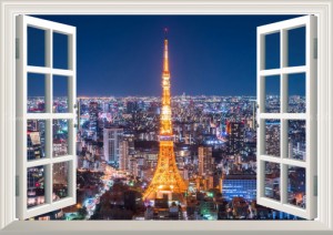 絵画風 壁紙ポスター 東京タワー 夜景 窓仕様 Tkt 005ma1 A1版 0mm 585mm 通販 Lineポイント最大1 0 Get Lineショッピング