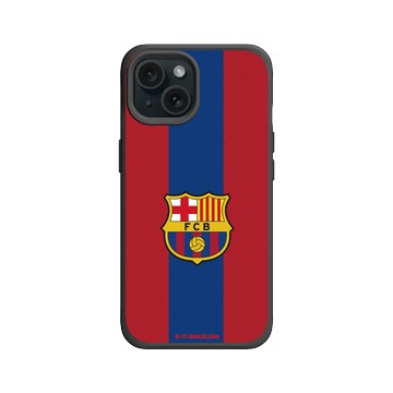 iPhone 15 SolidX 黑 - FC Barcelona - Logo - Two Tone Background