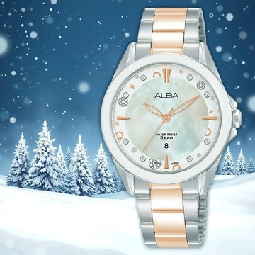 ALBA 雅柏 CUTiE 晶花 珍珠貝女錶-33mm(AH7DV1X1/VJ22-X435KS)