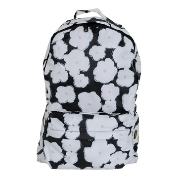 HAPI + TAS 新型摺疊手提後背包 - 黑色塗鴉花朵 聚酯纖維  41 x 29 x 16cm