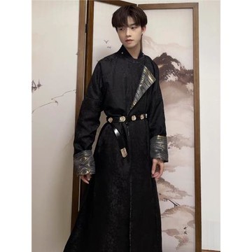 羽月司衣局【立風】純色大放量唐圓領秋季中長款男女同款漢服外套