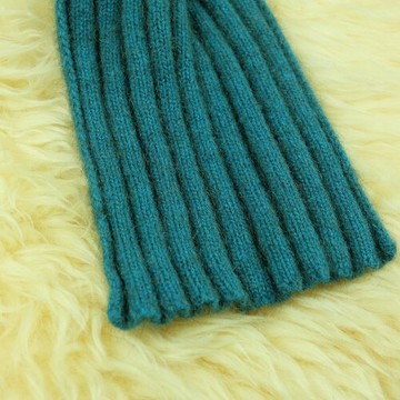 紐西蘭貂毛羊毛圍巾_藍綠色