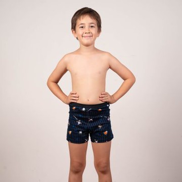 Mr.DADADO-小童系列-經典全壘 110-130男童內褲(藍黑色)GCQ610BK