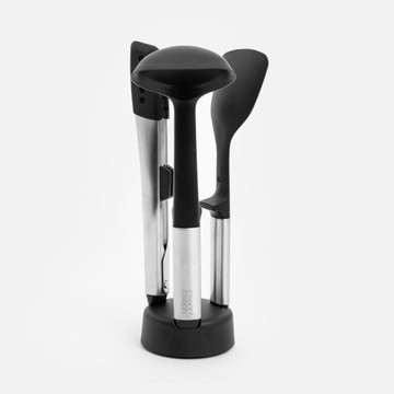 Joseph Joseph不沾桌矽膠料理鏟杓3件組附座