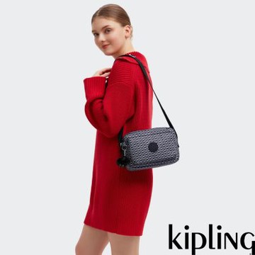 Kipling 經典老花多層隨身斜背包-ABANU M