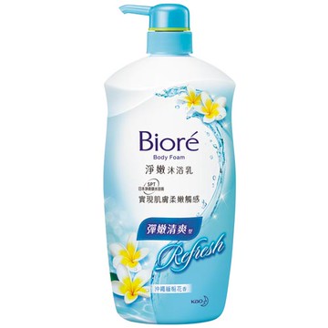 Biore淨嫩沐浴乳彈嫩清爽型1000ml(沖繩緬梔花香)