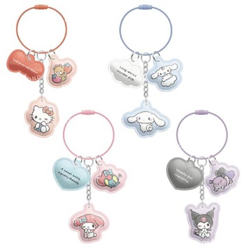 小禮堂 Sanrio 三麗鷗 皮質三連鑰匙圈 (眨眼款) Kitty 美樂蒂 酷洛米 大耳狗