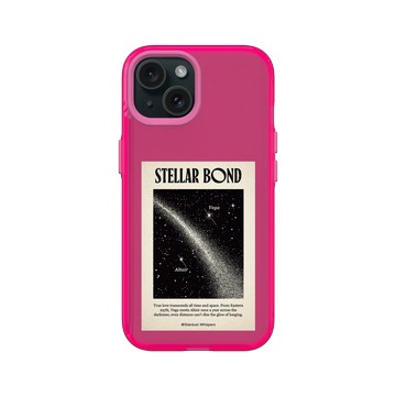 iPhone 15 Clear 粉漾桃 - Valentine's Day Collection - 織女星與牛郎星：穿越時空的抱擁