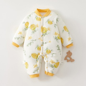 秋冬嬰兒夾棉連體衣加厚棉服新生兒棉襖冬裝寶寶超厚哈衣外出爬服鑫弘-萌寶童裝可開發票